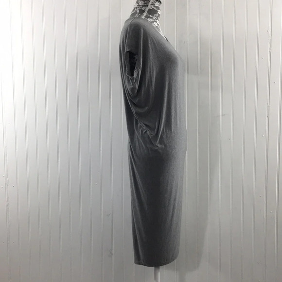 Athleta Gray Draped Crew T Shirt Jersey Dress Womens XXS Short Sleeve - Picture 3 of 11